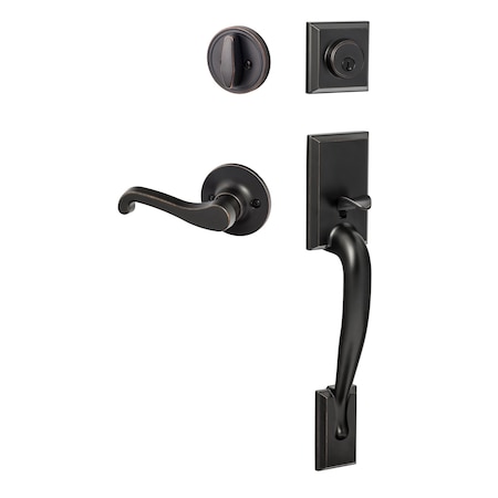 Sure-Loc Hardware Sure-Loc Hardware Madison Handleset, Sage Lever Handleset Trim, Vintage Bronze, Left Hand MA507-SG-LH 11P